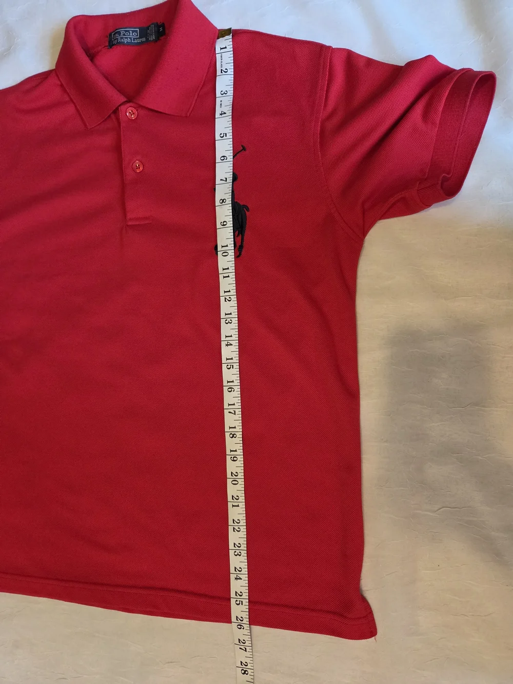 Vintage 90s Red Polo Ralph Lauren Collared Preppy Short Sleeve Polo Shirt Medium